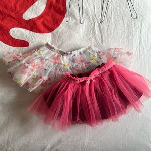 BOGO 2x Cherokee Tutu skirts - pink and flowery - 12mo